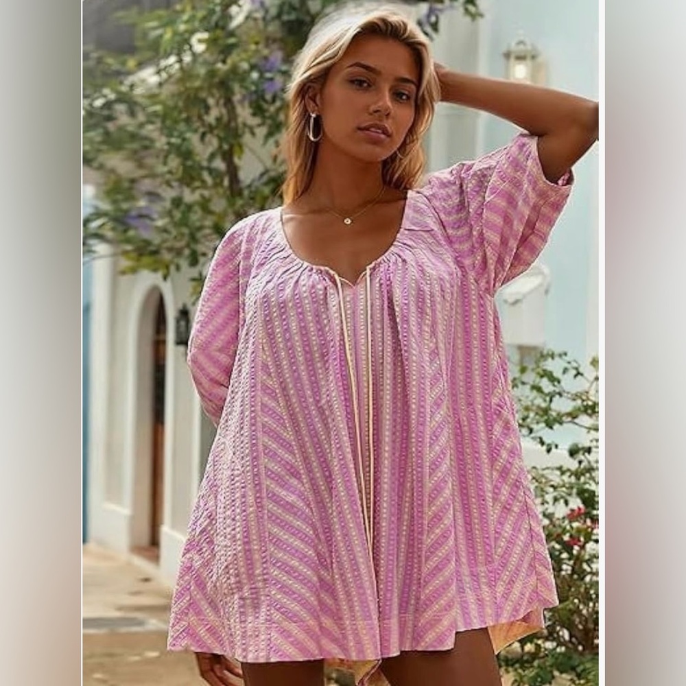 Pink Striped Jumpsuit